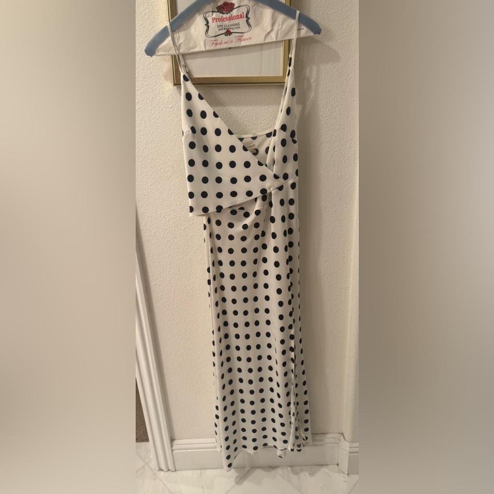 Urban Outfitters White and Black Polka Dot Maxi Dress